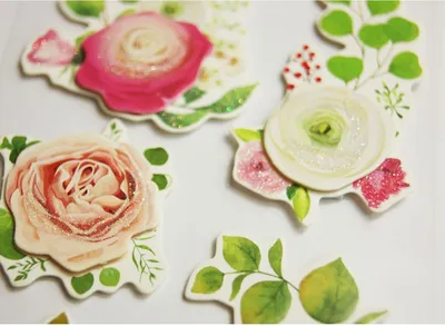 Produktbild von Aufkleber mit Glitzerrelief - Frühlingsblumen