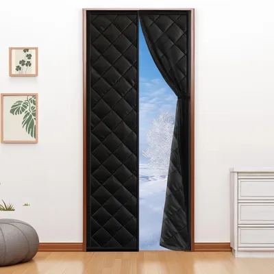 Productafbeelding van Thermisch deurgordijn 100 x 220 cm - Verdikt tochtbestendig en energiebesparende deurhoes - Waterdichte Oxford-stof - Magnetische sluiting