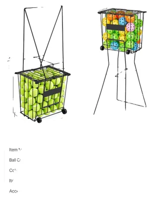 Image de Distributeur de balles de tennis, design ergonomique, construction robuste, capacité de 75 balles