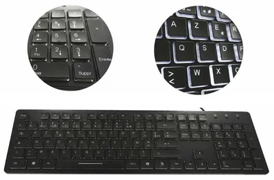 Image de Clavier USB lumineux AZERTY avec pavé numérique