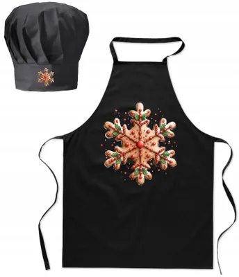 Produktbild von HaftNadruk Weihnachts-Schürzen- und Kochmützen-Set