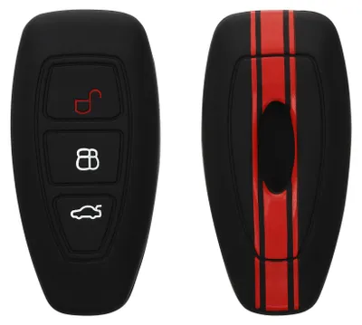 Produktbild von kwmobile Schlüsselhülle für Ford 3-Tasten Autoschlüssel Keyless Go Hülle - Autoschlüssel Schlüssel Hülle aus Silikon - Schlüsselschutz Gehäuse in Rot