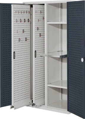 Produktbild von Kappes ®RasterPlan Vertikalschränke 1950x1000x600mm Modell 84 Lochplattentüren anthrazitgrau