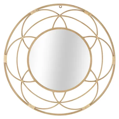 Produktbild von Wandspiegel Valencia mit natürlichem Rattanrahmen