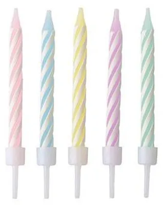 Produktbild von PAPSTAR Geburtstagskerzen 6 cm, farbig sortiert in Pastell | Karton (10 Packungen)