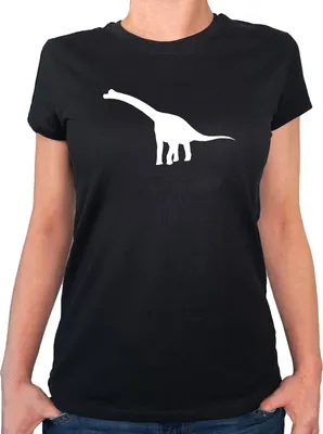 Produktbild von Huuraa Damen T-Shirt Brachiosaurus Dinosaurier S Black Bio Baumwolle Fairtrade Damenshirt Geschenkidee
