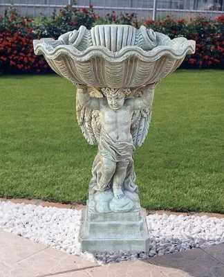 Produktbild von Casa Padrino Luxus Barock Blumentopf Engel Grau H. 105 cm -  Italy