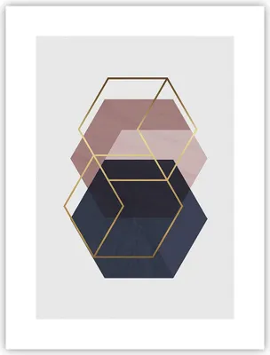 Produktbild von Poster - Poster ohne Rahmen - Sechsecke Modern Gold - 30x40 cm - Wand Bild - Wanddeko - Wandbilder - Kunstposter - Wandposter - Bilder - Kunstdruck - Wanddekoration - Wandbild - P2XPA30x40-4691