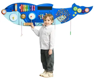 Productafbeelding van Orca Activiteitenwandpanelen - 12 activiteiten - Sensorisch wandspeelgoed voor kinderen - Montessori leeractiviteiten - Speelkamer - Kleuterschool