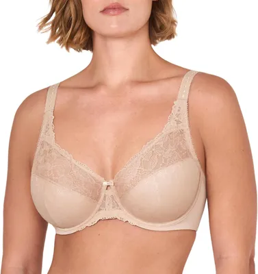 Productafbeelding van Minimizer-BH van kant voor dames, beige met bloemenmotief