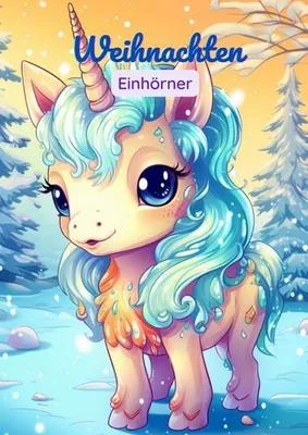 Produktbild von Malbuch für Kinder mit Einhörnern und Weihnachtsmotiven
