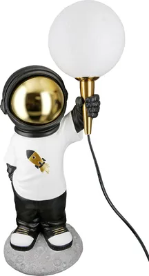 Immagine prodotto di Gilde Tischleuchte (LED), Astronaut, "Apollo", Kunstharz, weiß, VE 1, L. 21.5 cm, B. 15.5 cm, H. 46.5 cm 52716 4063387527160