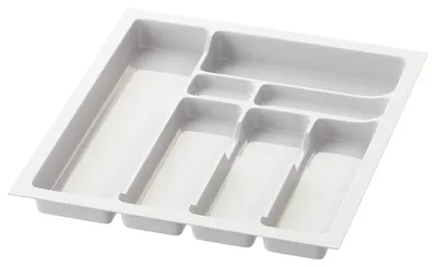 Produktbild von Sossai Besteckeinsatz Divio für Schubladen 50cm | 43 x 49 cm | Weiß Besteckkasten Schubladeneinsatz