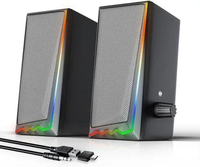 Obrázek produktu pro Stolní reproduktory s 3,5mm AUX konektorem a regulací hlasitosti pro stolní počítače a notebooky
