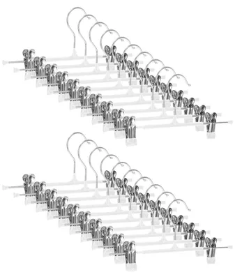 Metall-Hosenbügel 30 cm, 20 Stück, mit Antirutsch-Clips, weiß
