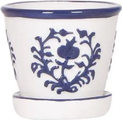 Obrázok produktu pre Kvetinác Malaga - modrý - Ø6cm - dekoráciaratívny keramický kvetinác v