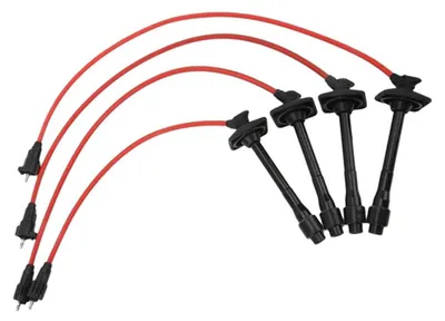 Produktbild von Zündkabel Schwarz/Rot - Zündkabel - Kompatibel mit T0y0ta - Ersatzteilnummer 9091922400 - Set von 4 - Geeignet für 1997-2001 - Zündkabel