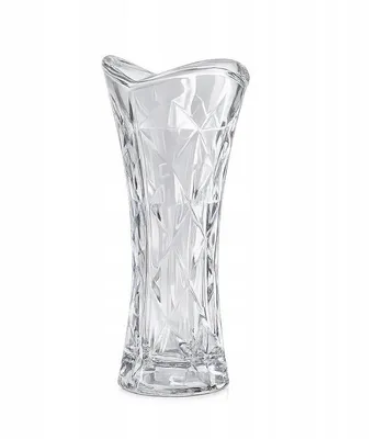 Produktbild von Glasvase 17,5cm in Kristall-Optik | Elegante Blumenvase aus dickem Glas | Transparente Deko-Vase für Tisch, Wohnzimmer & Hochzeit