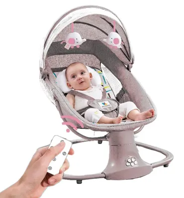 Productafbeelding van Wipstoel - Elektrische babyschommel in roze met afstandsbediening en automatische wieg