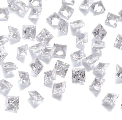 Productafbeelding van Kubische Zirkoniumstenen - Vierkant geslepen - Voor sieradenproductie en -reparatie - 1000 stuks, 2 mm, helder