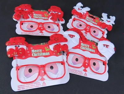 Produktbild von Brillen mit Weihnachtsmotiven, 12 Stück.