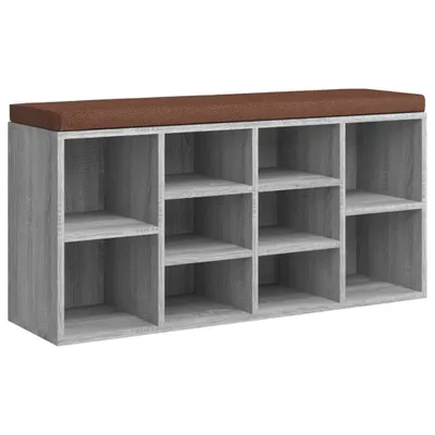 Image de vidaXL Banc à chaussures Gris Sonoma 103x30x48 cm Bois composite