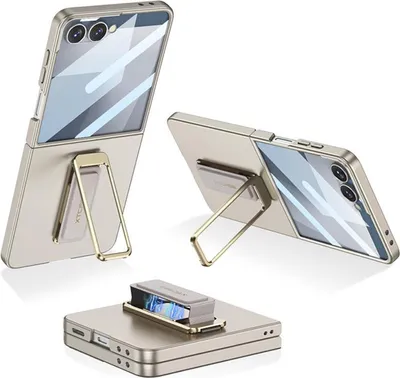 Produktbild von Für Samsung Galaxy Z Flip7 GKK Ultra Dünne Full Cover Hülle Drehständer Titan