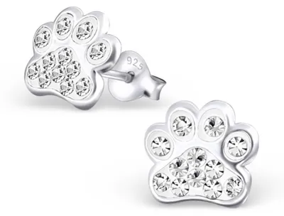 Produktbild von Ohrringe Silber Ohrstecker „Pfote / Pfötchen / Bärentatze“