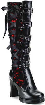 Produktbild von CRYPTO-106 Damen Boots von DemoniaCult, Schwarz-Rot EU 38, US 8