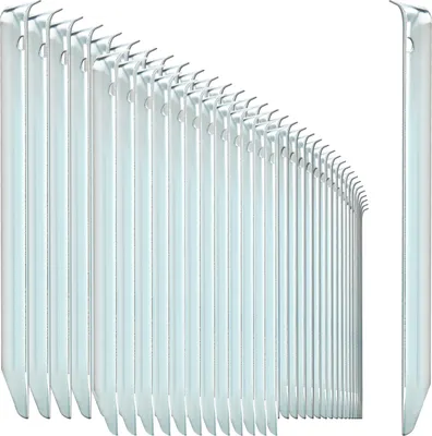 Produktbild von com-four® 48x Zelt-Heringe aus Stahl - halbrunde, robuste Erdnägel für Camping und Outdoor - ideal für normalen Boden