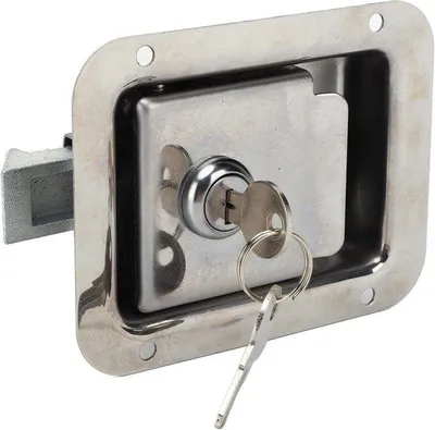 Image de Serrure robuste en acier inoxydable avec 2 clés pour caravane