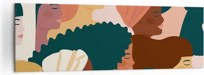Produktbild von Bild auf Leinwand - Leinwandbild - Einteilig - Frauen Multikulturalismus Modern - 160x50cm - Wand Bild - Wanddeko - Wandbilder - Leinwanddruck - Bilder - Wanddekoration - Leinwand bilder AB160x50-4500