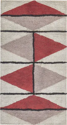 Produktbild von BELIANI Teppich Mehrfarbig Baumwolle 80 x 150 cm geometrisches Muster handgewebt gefärbt Kurzhaar Kurzflor Bettvorleger Läufer Retro Stil
