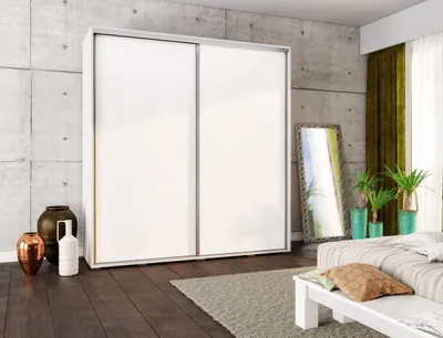 Obrázek produktu pro Široká šatní skříň 205 cm DANUBE 25 - bílá