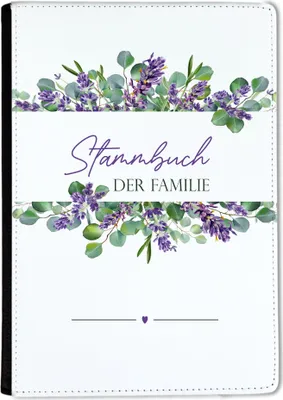 Produktbild von Familienstammbuch, Stammbuch A5 Eukalyptus Lavendel Stammbuch der Familie, für Hochzeit