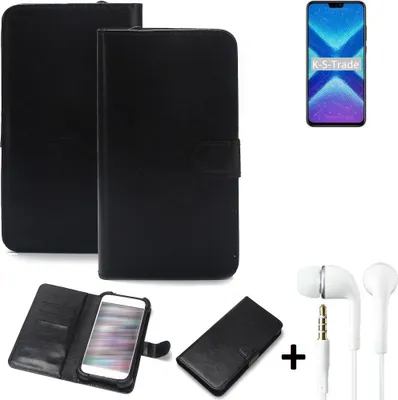 Produktbild von K-S-Trade Wallet Case Handyhülle kompatibel mit Huawei Honor 9x Lite Schutzhülle Flip cover Flipstyle Tasche Hülle Flipcover Slim Bumper schwarz +