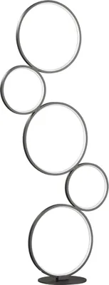 A floor lamp with multiple circular elements.