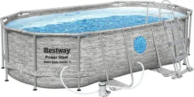 Image de BESTWAY Ensemble de piscine à encastrer (tubulaire) - Steel Pro MAX™ - 427 x 250 x 100 cm - Oval