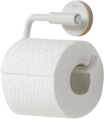Produktbild von Tiger Tiger Urban - Toilettenpapierhalter ohne Klappe - Toilettenpapierhalter - Kein Bohren mit TigerFix (separat erhältlich) -Weiß