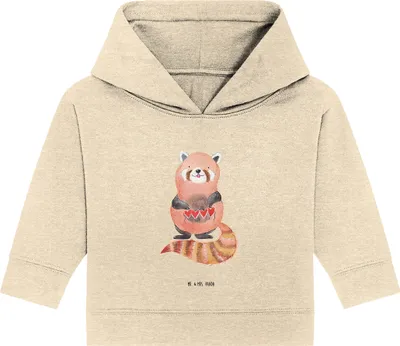 Produktbild von Mr. & Mrs. Panda Organic Baby Hoodie Roter Panda 24. - 36. Monat - Natural Raw - Geschenk, Kapuzenshirt, Liebling, Lustige Sprüche, Kapuzensweatshirt, Liebe, Rot, Herz