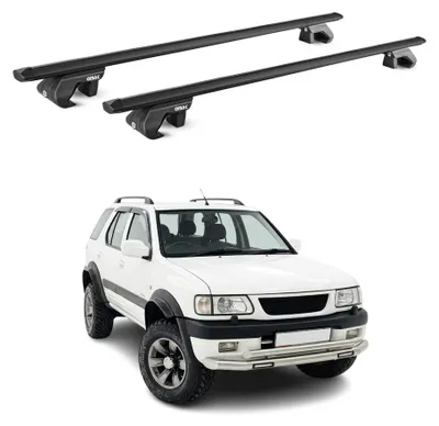 Produktbild von Dachträger Grundtäger für Opel Frontera 1991-2004 90kg Alu Schwarz 2 tlg, KI-generiertes Bild