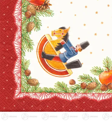 Produktbild von 20 Servietten Sternensinger  - Kurrende  in Weihnachtsbordüre 33x33cm