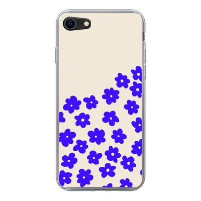 Produktbild von MuchoWow® Handyhülle Schutzhülle Hülle für iPhone SE 2022 Blume - Blau - Muster Silikon Softcase Handy Hülle - Schutzhülle