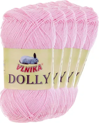 5 x 100g Strickgarn Dolly Uni Häkelgarn Handstrickgarn Wolle hellrosa