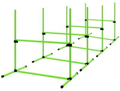 Productafbeelding van PawHut Agility Set voor honden, 4-delig, verstelbare hoogte, groene uitvoering