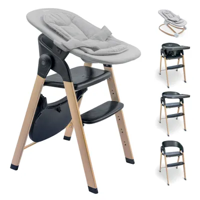 Produktbild von BabyGo Hochstuhl-Set Levels Highchair-Set, Hochstuhl inkl. Babywippe, schwarz