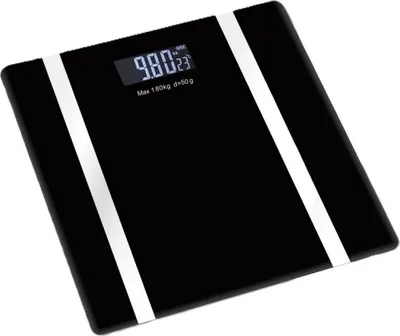 Obrázok produktu pre Digitálna váha-analyzátor Rosberg R51650I, do 180 kg, Bluetooth, LCD displej, 17 funkcií, viscerálny tuk, svaly, čierna