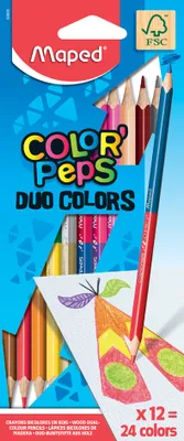 Produktbild von Buntstift Color´Peps Duo, Packung mit 12 sortierten, zweifarbigen Stiften