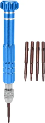 Produktbild von 5-in-1 Schraubendreher-Werkzeugset aus Aluminiumlegierung für Uhren, Schmuck und Handy-Reparaturen (Blau)