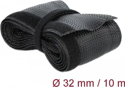 Immagine prodotto di DELOCK Geflechtschlauch mit Klettverschluss 10 m x 32 mm schwarz